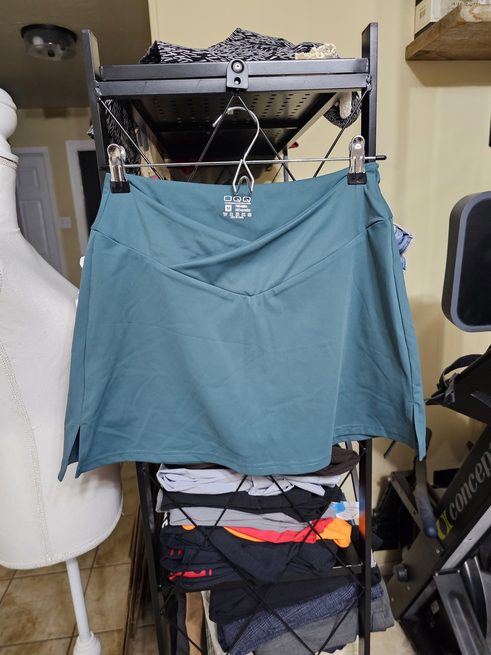 TEAL OQQ High Waist Mini Yoga Skort.
